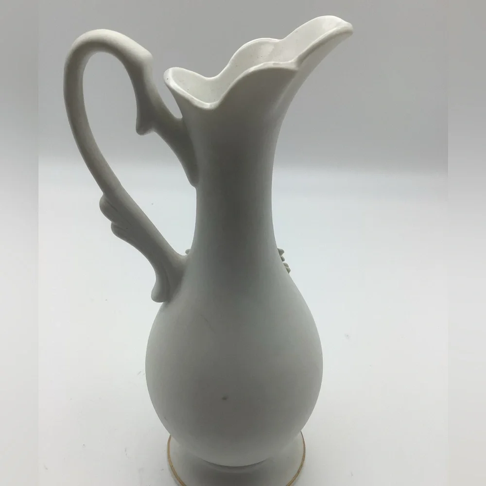 Lefton China Japan Pitcher Vase with 3D Flowers